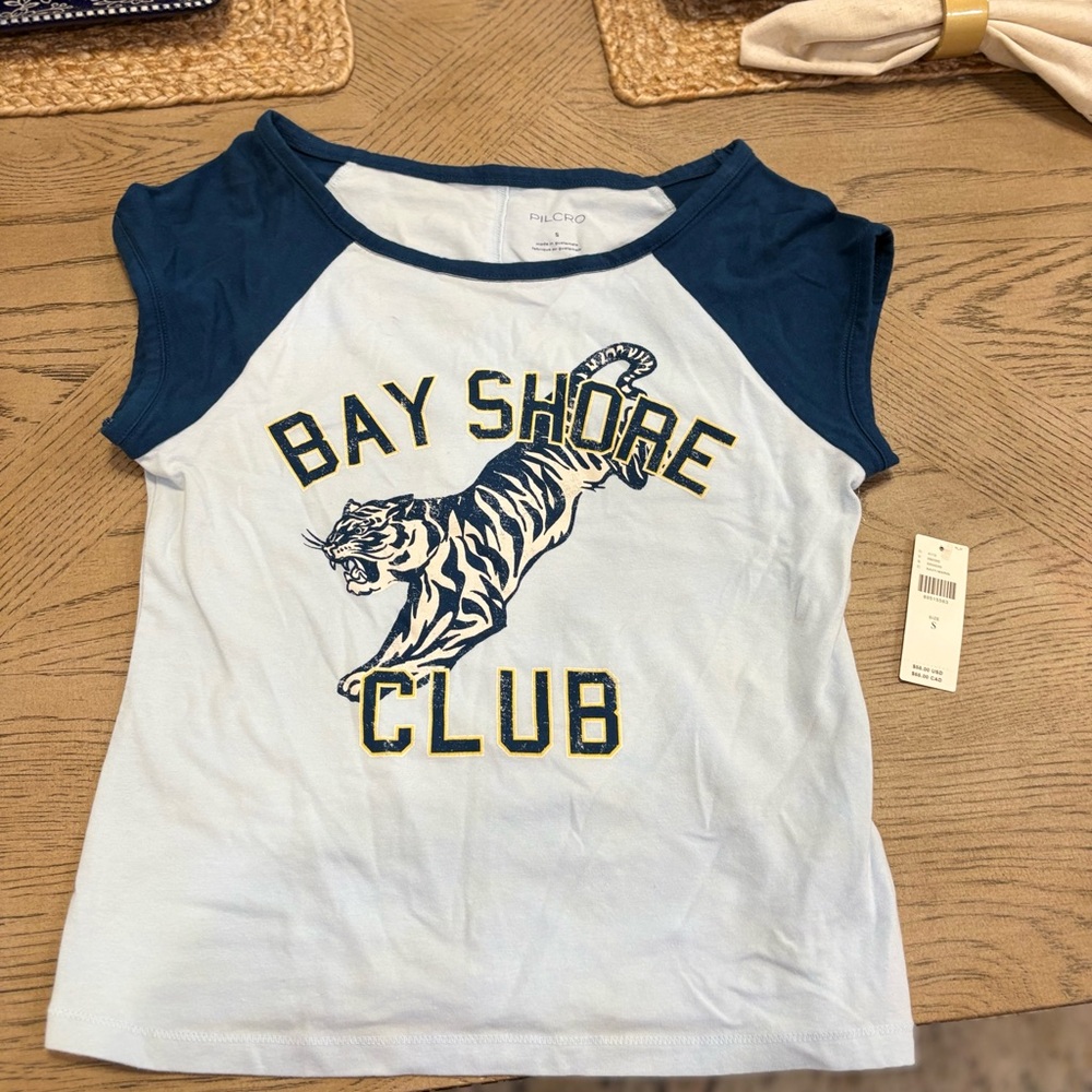 Pilcro Bay Shore Tee with Tiger Design